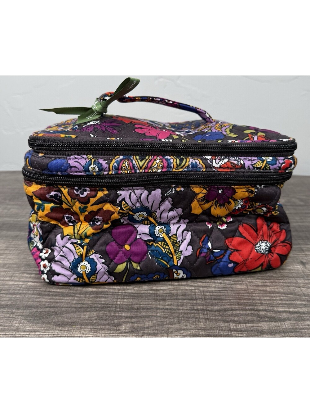 Vera Bradley Brush Up Cosmetic Case Colorful Bouquet Floral Makeup Travel Bag